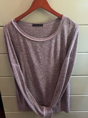 Harlowe & Graham Women’s Sweater M Gray Heather Knit Lightweight Long Sleeve Top